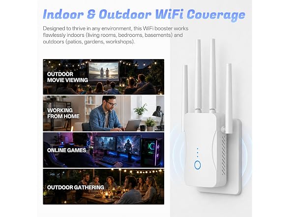 Mekupc WiFi Extender 12880 Sq.ft Range