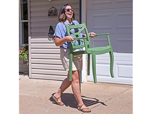 Sunnydaze Decor Tristana Arm Chairs Green