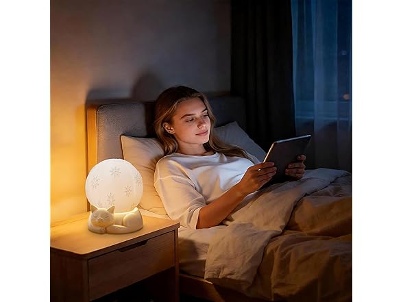 WISUCL Touch Control Rotating Cat Lamp