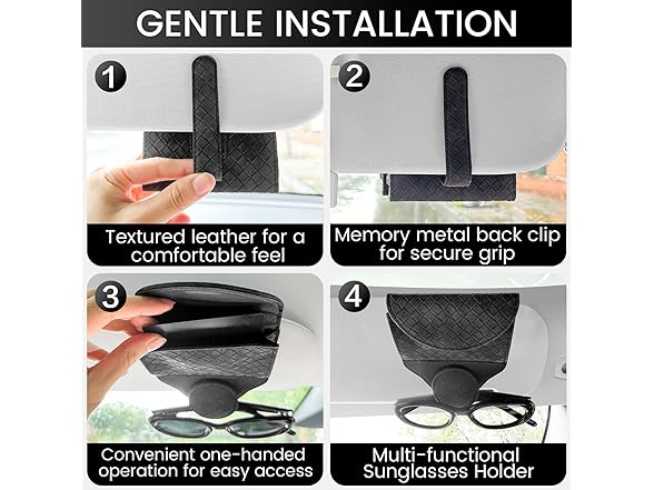 Alllake Sunglass Holder for Car, Gray