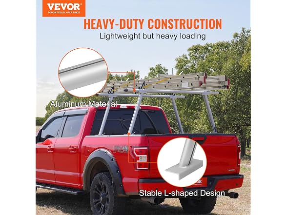 Truck Rack, 800 lbs Capacity, 71"x32" Aluminum