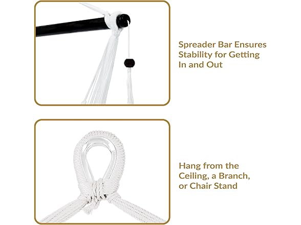 Sunnydaze Outdoor Hammock Chair Swing XL