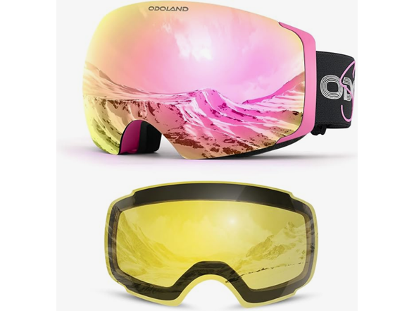 Odoland Anti-Fog Magnetic Ski Goggles