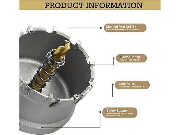 12Pcs TCT Hole Saw Kit for Hard Metal