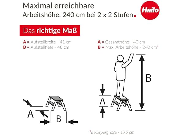 Hailo 4442-701 D60 Standardline, Aluminum, 2-Step