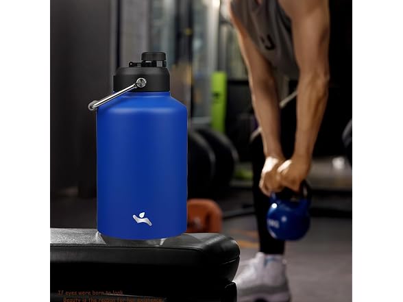 Konokyo 128 oz Water Bottle Jug with Handle Blue
