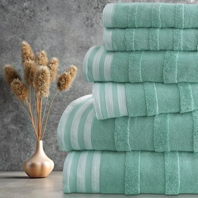 6-Piece Jacquard Stripe Kyoto Towel Set - Gallery 21