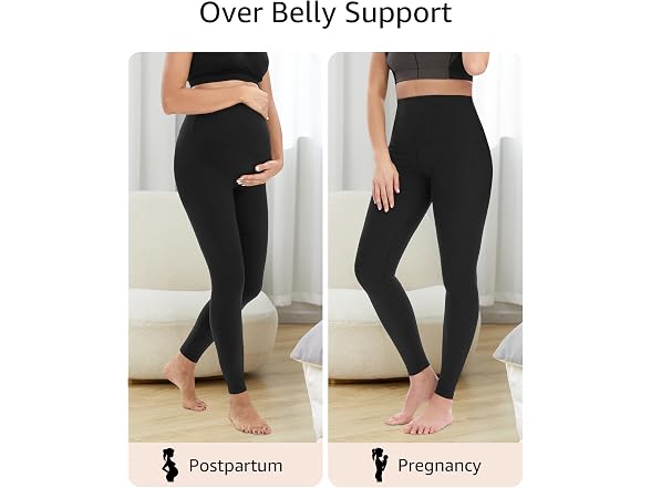 Hofish Women (L) Maternity Leggings Over Leggings