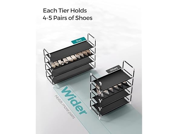 SONGMICS 4-Tier Shoe Rack, Shoe Storage