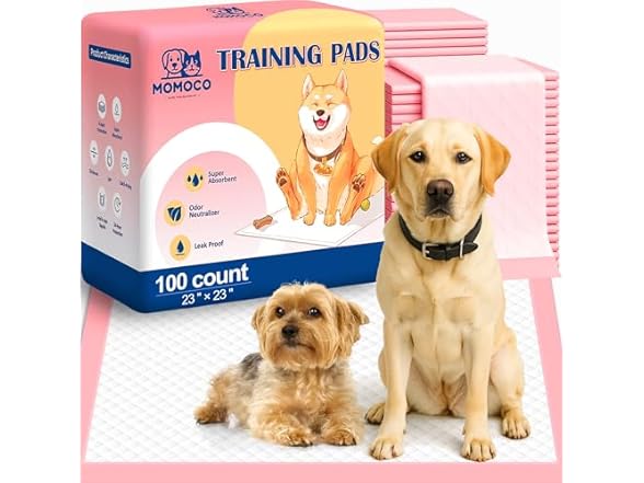 MoMoCo 100 Count Pink Puppy Pads