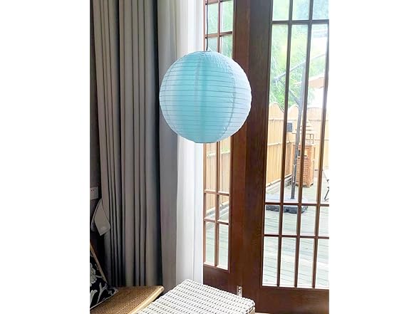 Henjjras White and Blue Cloth Lamp Shade