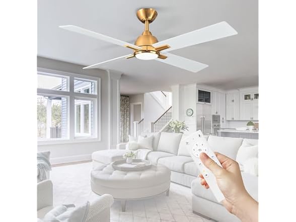 Parrot Uncle F6313110V 48" Ceiling Fan, White Gold