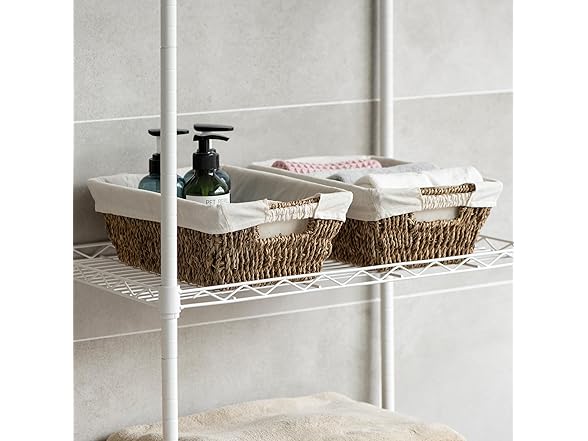 Sukkiri Homu Trapezoid Storage Basket with Handle, Set of 2 