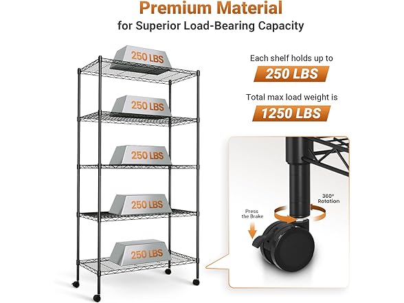 YSSOA Heavy Duty Shelving Unit 2Pk
