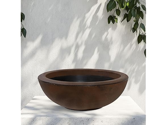 Sunnydaze Percival 20.75" Shallow Outdoor Planter Bowl