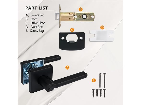 NEWBANG Bed/Bath Room Door Lever for HD1601-DB-B