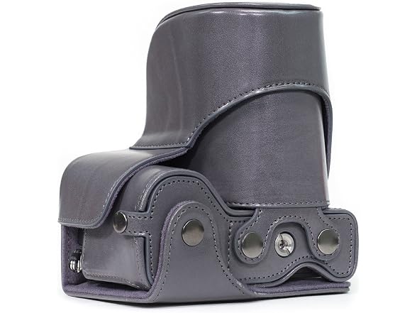 MegaGear Ever Ready Leather Camera Case and Strap (Gray)