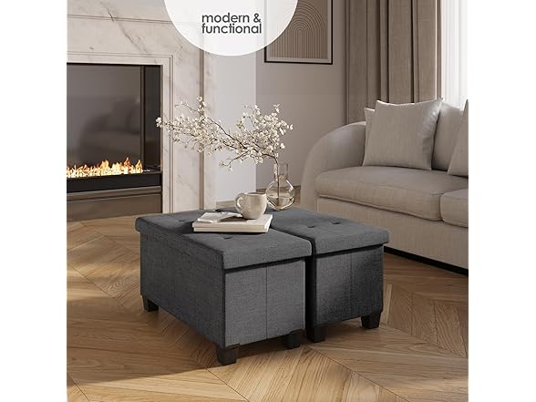 StorageBud 30" Ottoman Bench with Bins