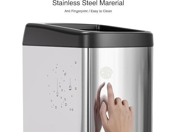 ELLO&ALLO 13 Gallon Kitchen Trash Can with Roll Up Lid