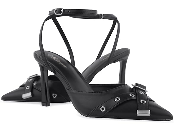 GYephgour Closed Toe Ankle Strap Heels