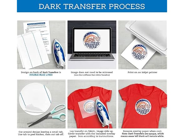 Pen+Gear 10-Sheets Dark Fabric TRANSFERS