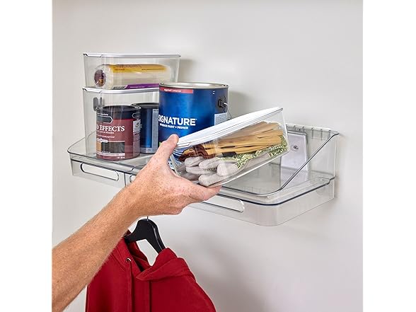 iDesign Storage Bins w/Lid Clear 2pc