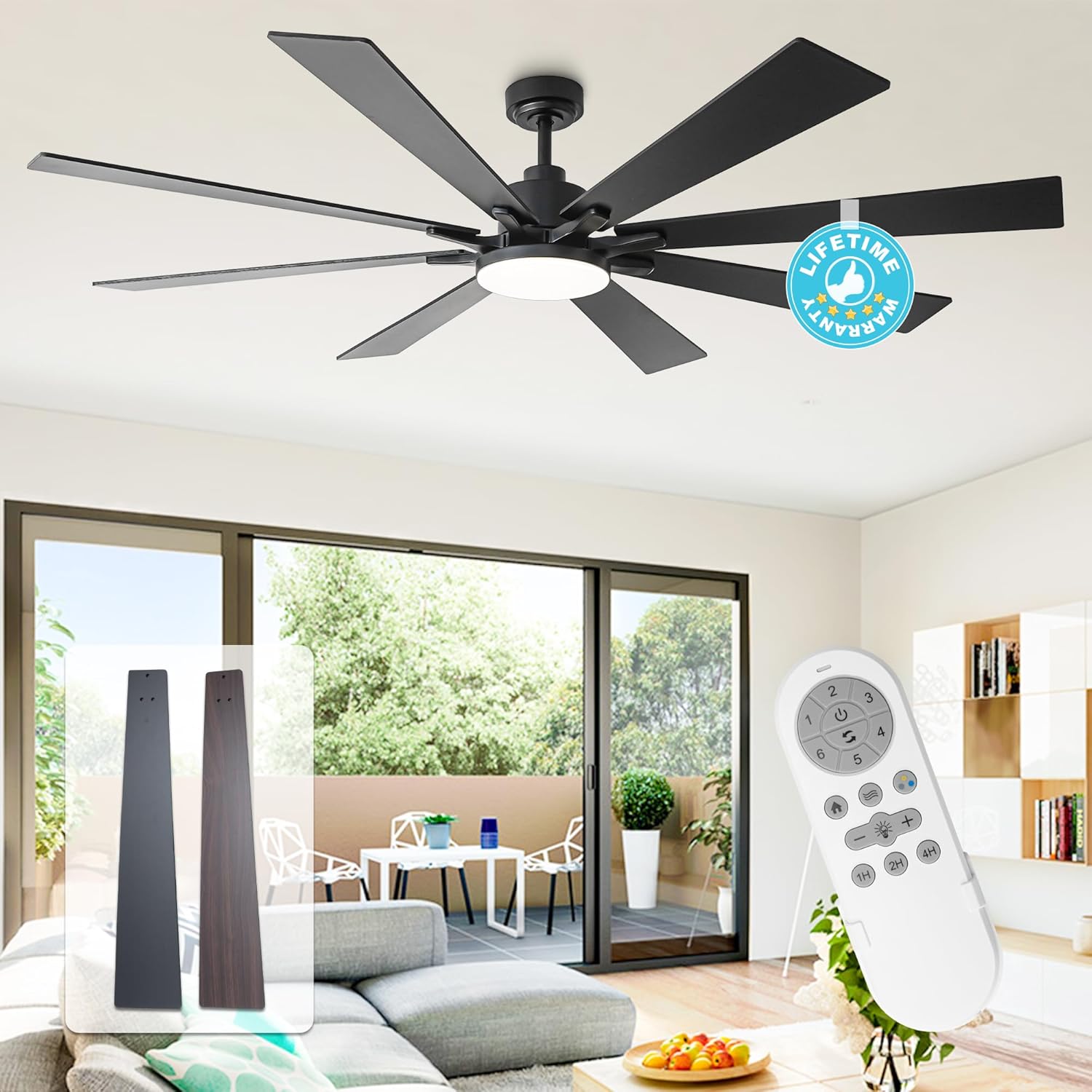 Parrot Uncle VZA01A115WH-PU 72" Ceiling Fan - Gallery 14