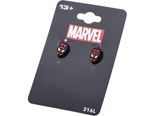 Marvel Girls Spider Man Face Stud Earrings