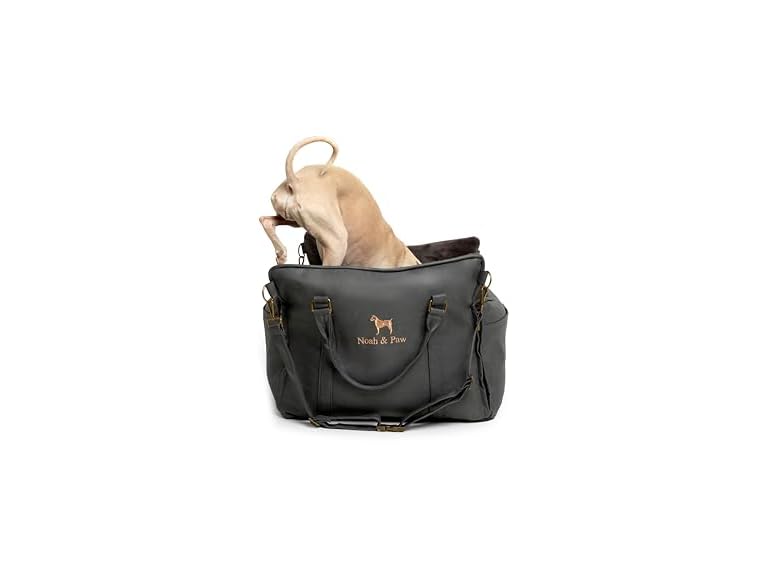 Noah & Paw Small Vegan Leather Dog Car Seat Carrier