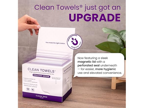 Clean Skin Club Healthy Aging Face Towels 50 Count
