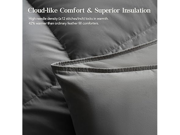 Queen Size Grey Feather Down Comforter