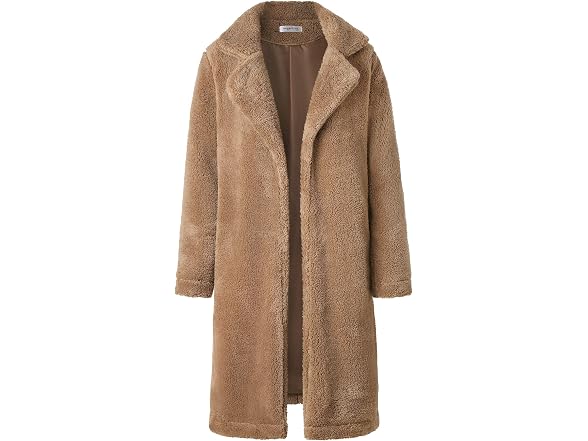 Angashion Women (L) Fuzzy Fleece Lapel Fur Jackets