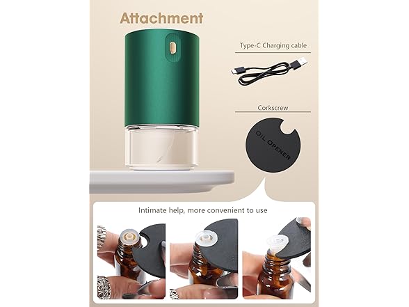 Waterless Oil Diffuser Rechargeable Green