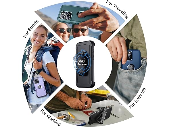 WAVELIFE iPhone 15 Pro Max Case w/Clip