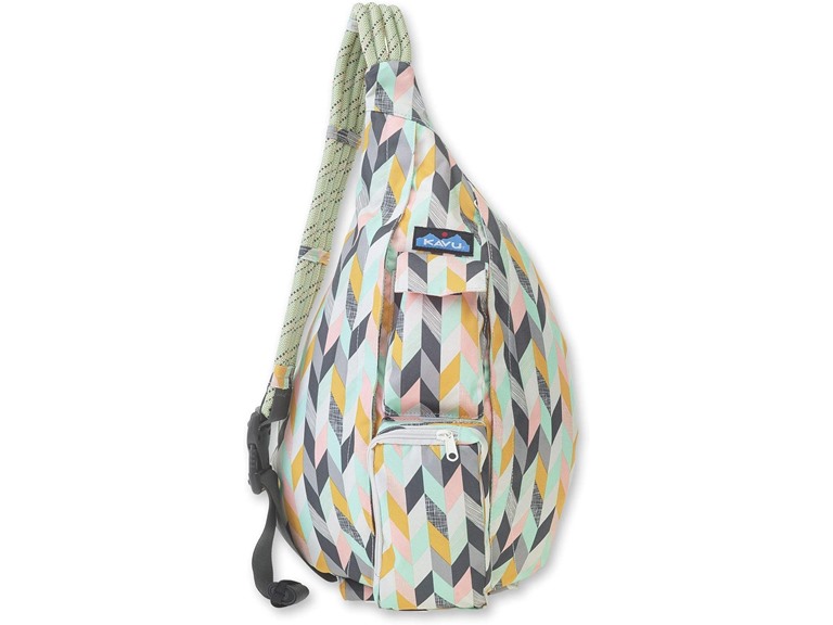 KAVU Original Rope Sling Pack with Adjustable Rope Shoulder Strap, Chevron Sketch