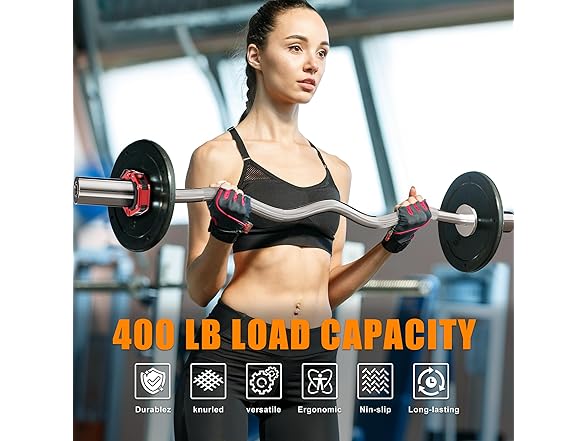 47-Inch EZ Curl Bar 400lb Weight Capacity