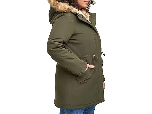 Levi's Women's Olive Parka (1X) (Open Box)