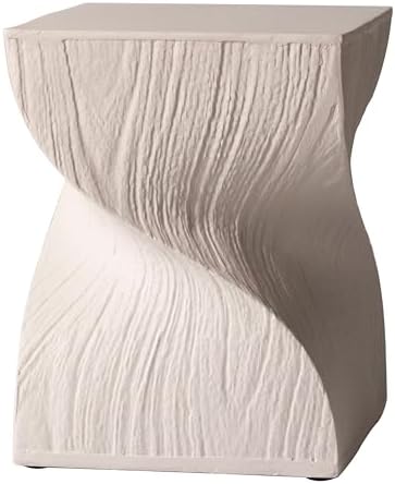 LeisureMod OST14CR Onyx Fiberstone Side Table Cream