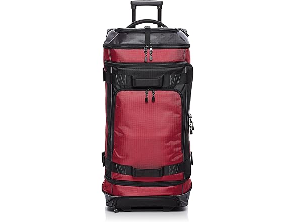 Amazon Basics Ripstop Wheeled Duffel, 35 Inch - Red