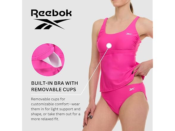 Reebok Womens Tankini Swimsuit Set