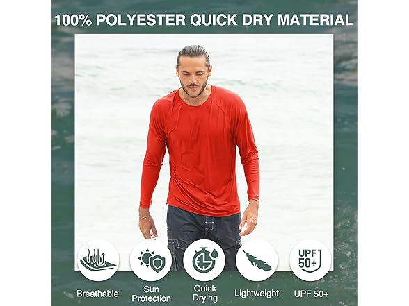 Kanu Men's Red L/S Rashguard (M)