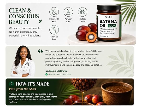 AZURE Batana Oil Paste for Hair Growth 100 Pure