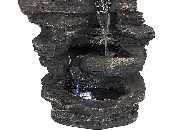 Sunnydaze Rock Falls 39-Inch Polystone Fountain