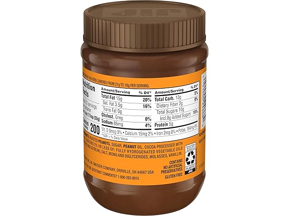 Jif Peanut Butter & Chocolate Spread, 15 Oz. Jar