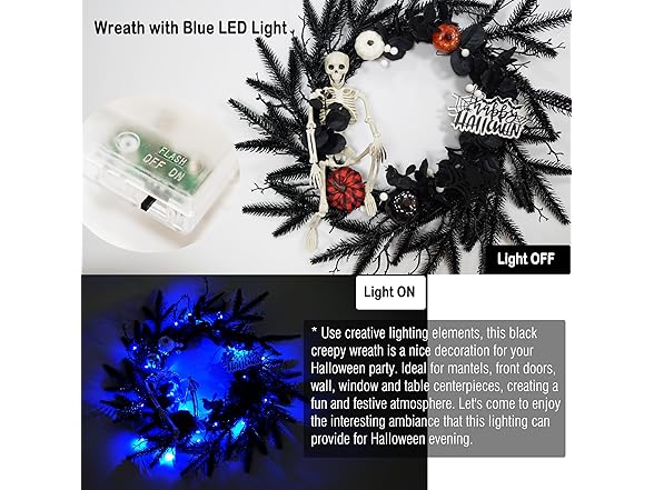 VOELIGT 22 Inch Halloween Wreaths