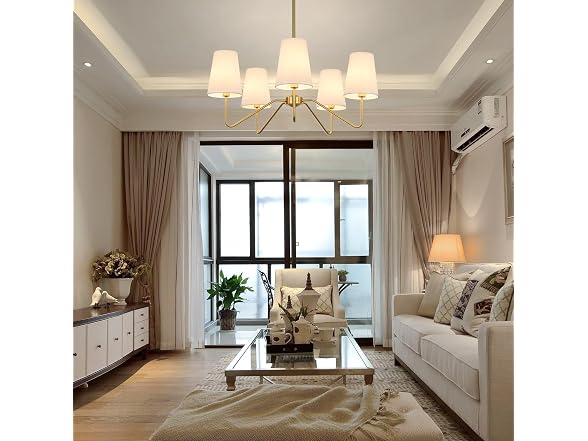 Bosceos 5-Light Gold Chandelier