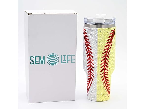 SEM LIFE 40 Oz Rhinestone Bling Tumbler