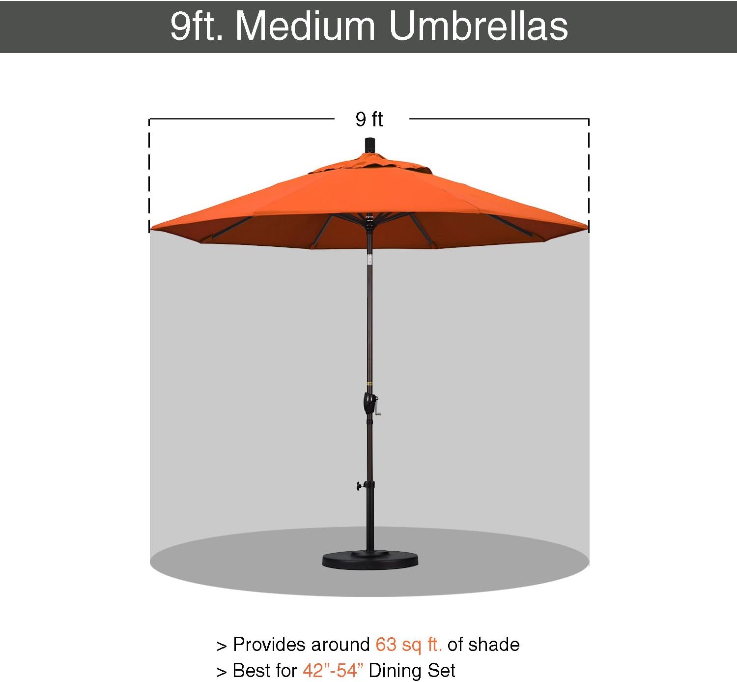 9ft Rd Push Tilt Patio Umbrella - Gallery 19