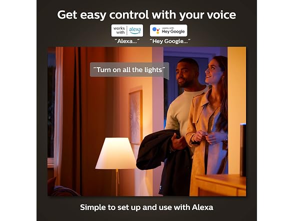 Philips Hue Smart 25W Candle-Shaped Filament LED Bulb 2Pk