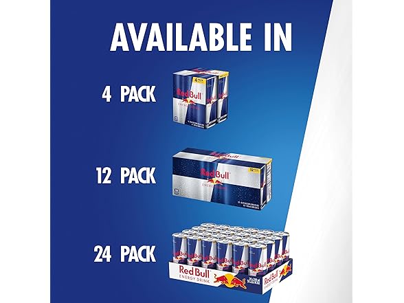 4PK Red Bull Energy Drink with 80mg Caffeine